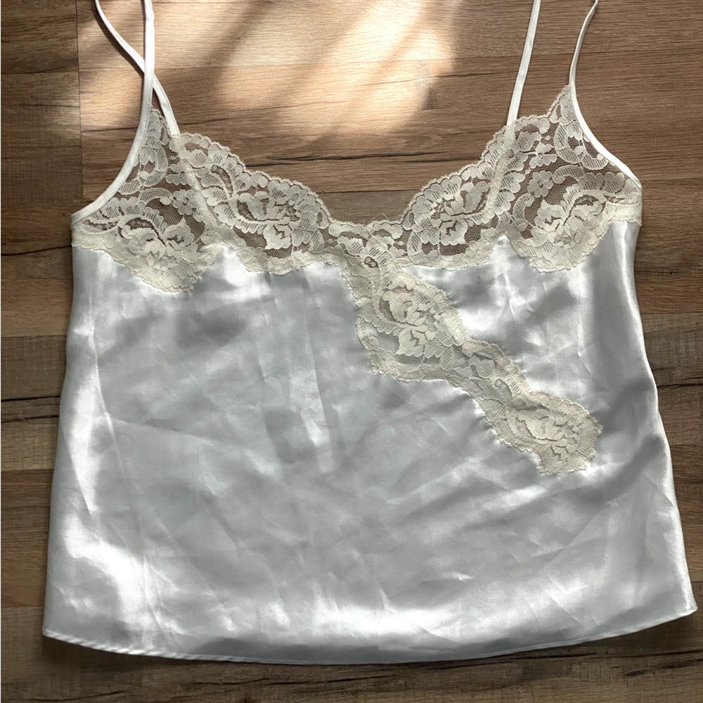 Vintage Victoria's Secret Gold Label Satin Cream Top